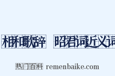 相和歌辞·昭君词近义词是什么意思的图片